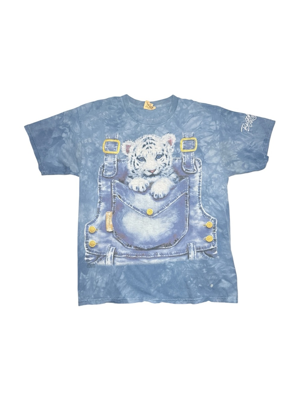 Vintage‎ 2001 The Mountain Baby White Tiger Tie Dye Busch Gardens Men's Medium